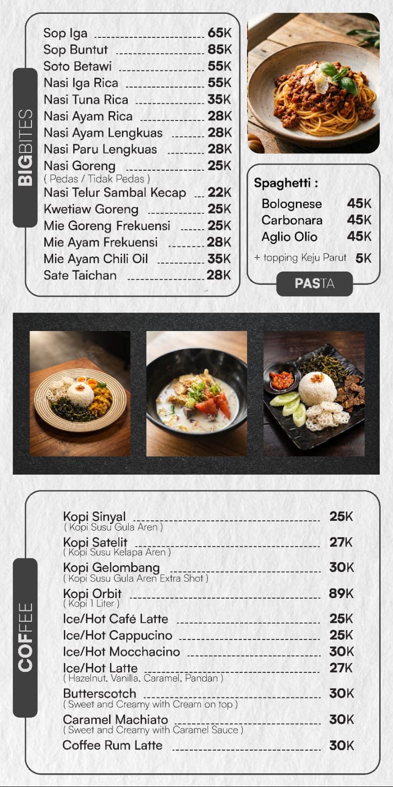Frekuensi Space a la carte menu page 2